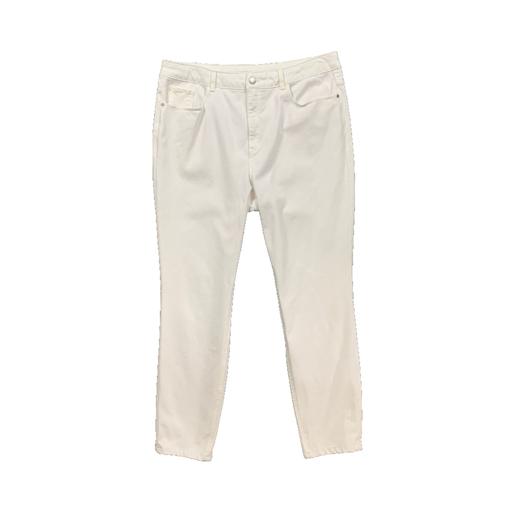 Commando Jeans Women XL Extra Large White Denim High Rise Do It All Skinny Crop